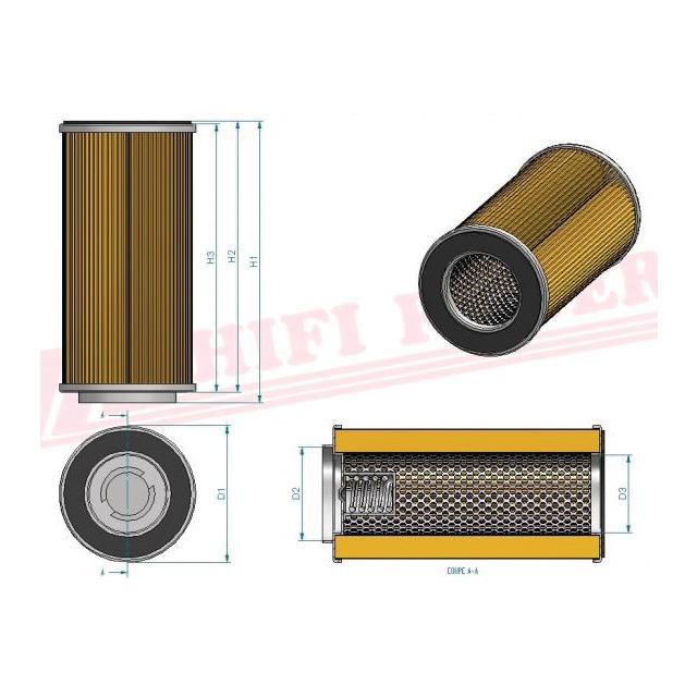 Filtre Hydraulique SH 60162 Hifi Filter référence fournisseur HIFSH60162